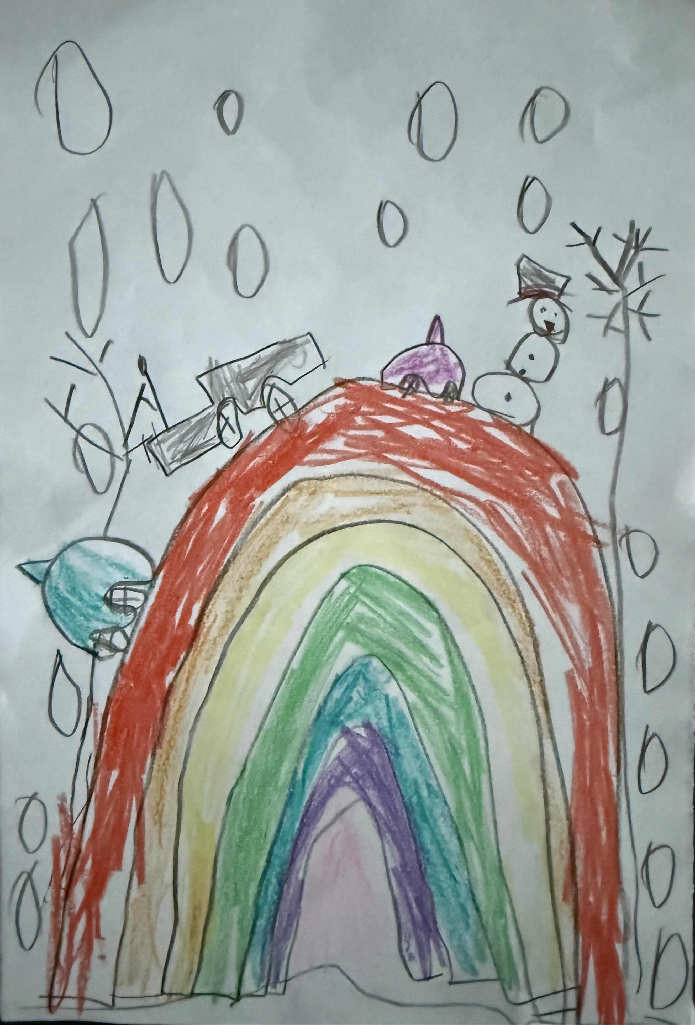 Child's drawing of rainbow